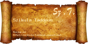 Szikula Taddeus névjegykártya